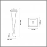 Садово-парковый светильник Odeon Light 6655/12GL