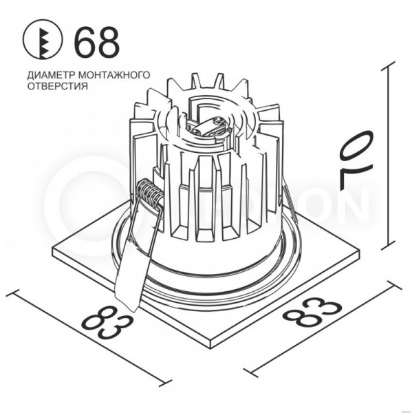 Влагозащищенный светильник LeDron FAST TOP SQ MINI WHITE