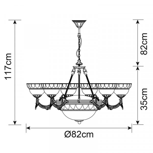 Подвесная люстра ARTE Lamp A3777LM-6-2AB