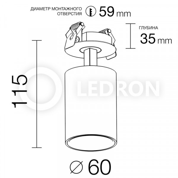 Встраиваемый светильник LeDron MJ-1077 Black