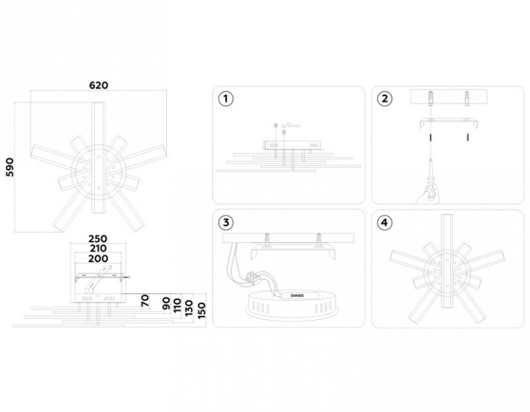 Накладная люстра Ambrella Light FA8903