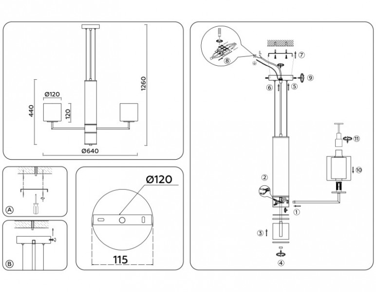 Подвесная люстра Ambrella Light LH56001